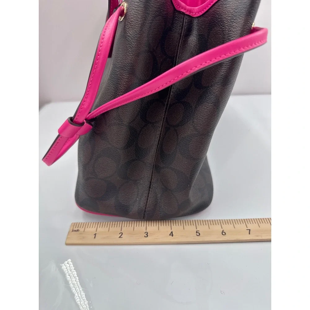 Coach Ava Carryall Tote Signature Canvas Brown Pink F23335 Handbag